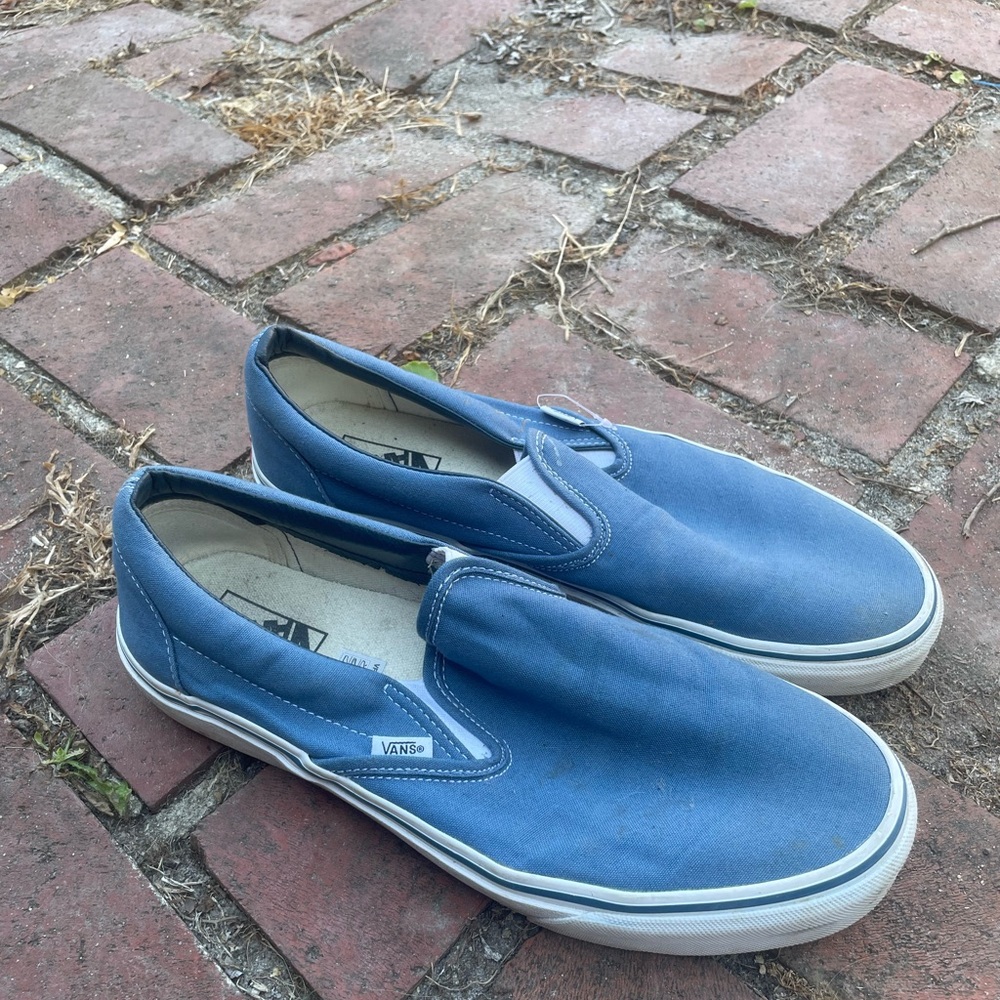 Blue vans slip on